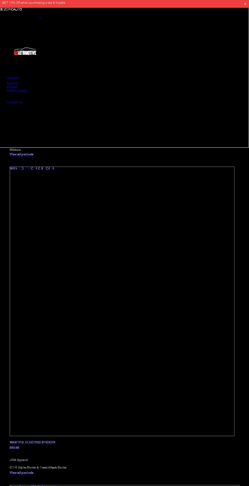 epicautomotivecollection.com shopify website screenshot
