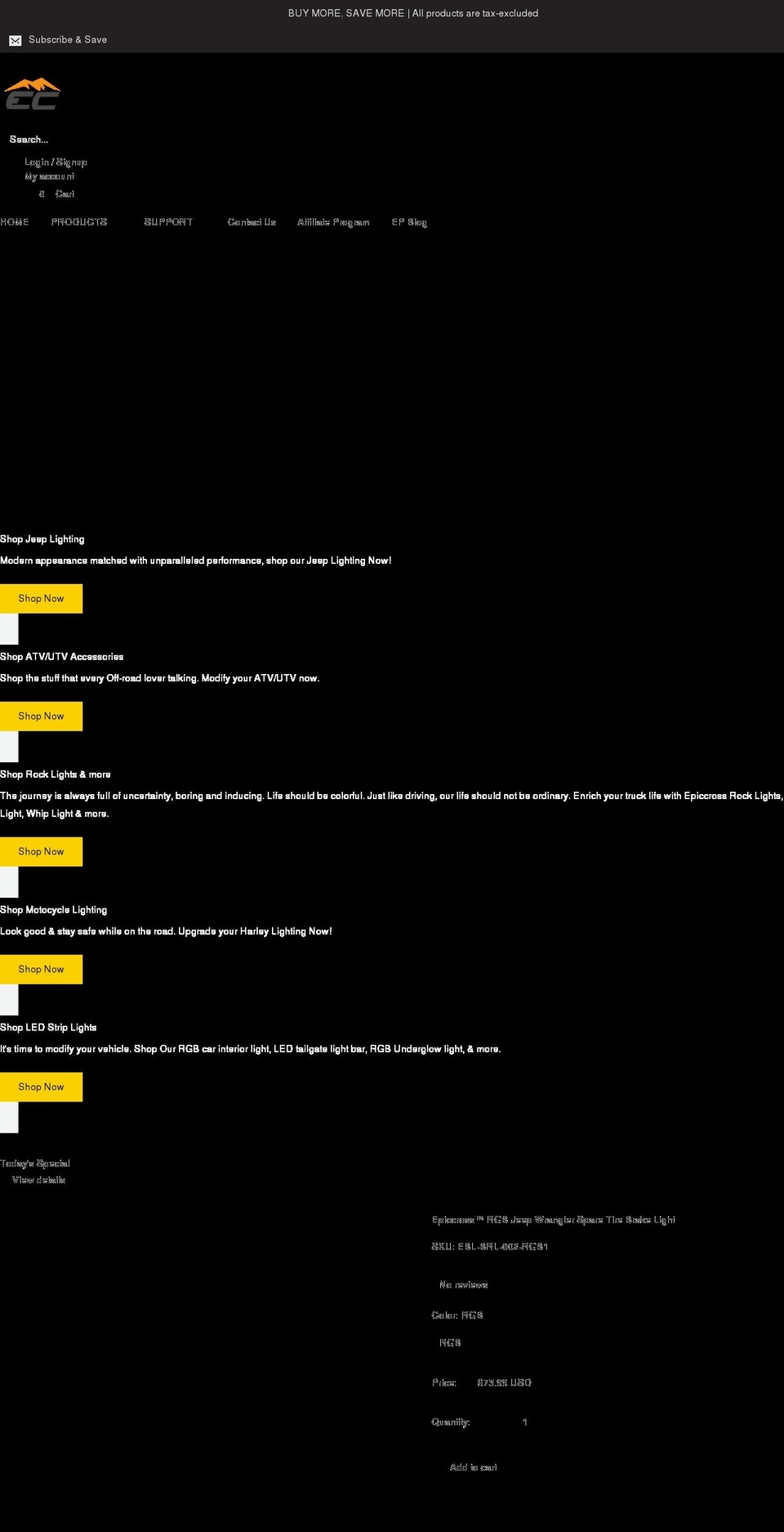 epicbeamled.com shopify website screenshot