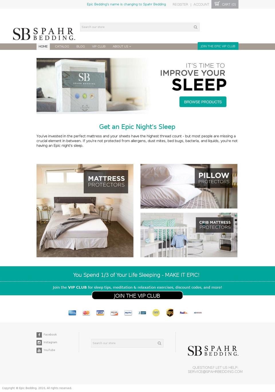 epicbedding.com shopify website screenshot