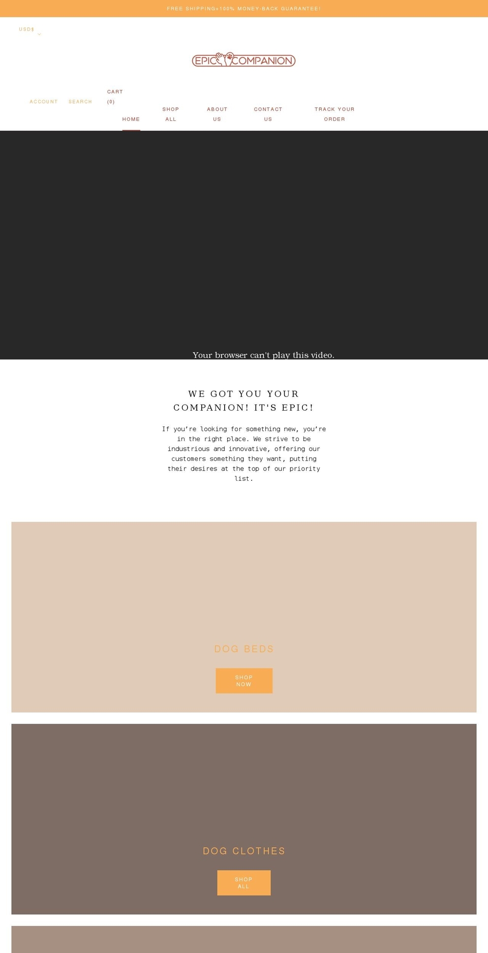 epiccompanion.com shopify website screenshot