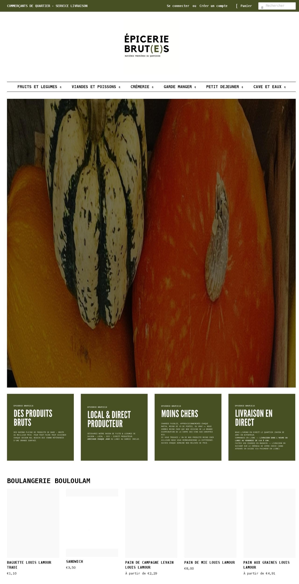 epiceriebrutes.com shopify website screenshot