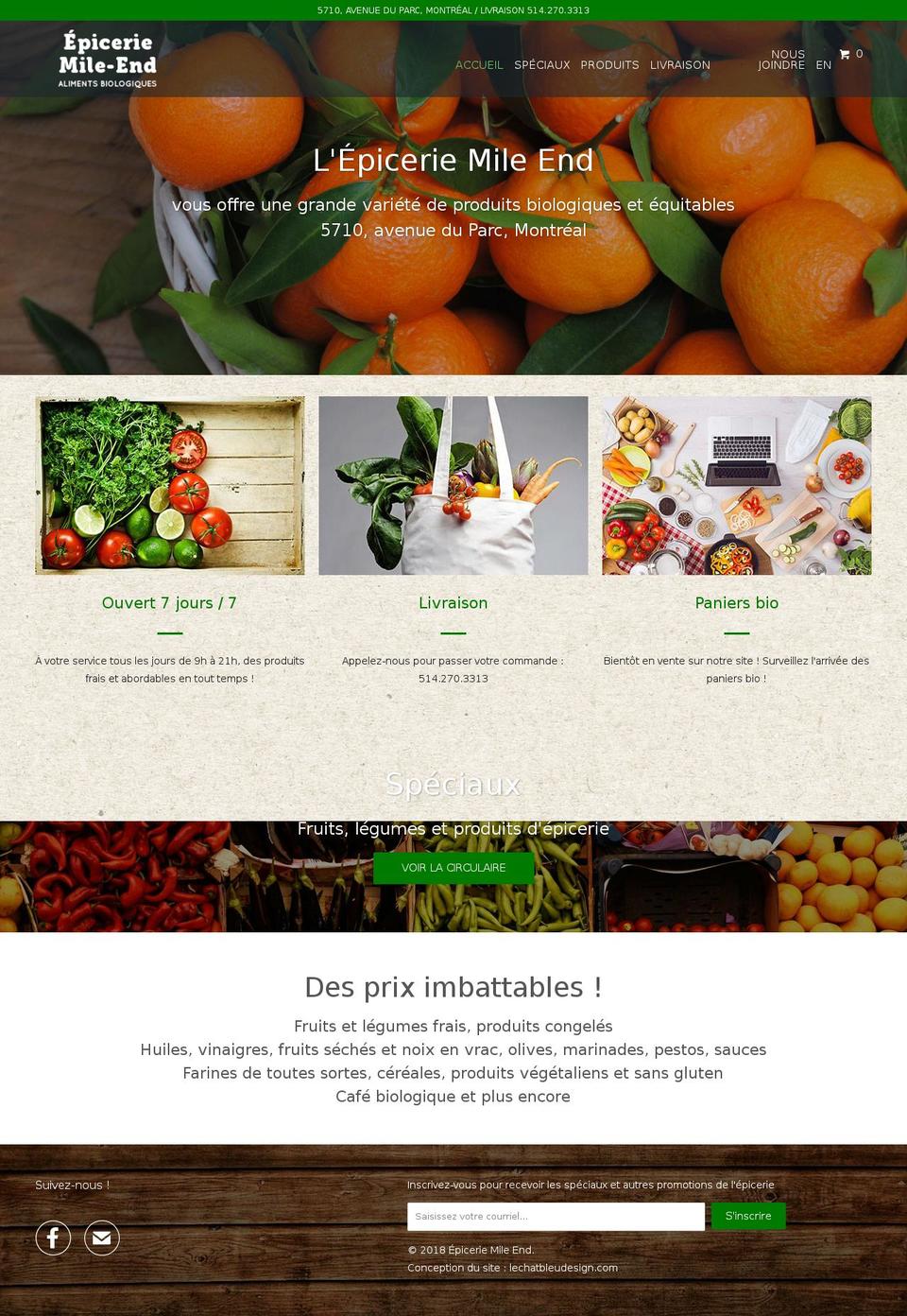 epiceriemileendbio.com — Shopify storefront screenshot