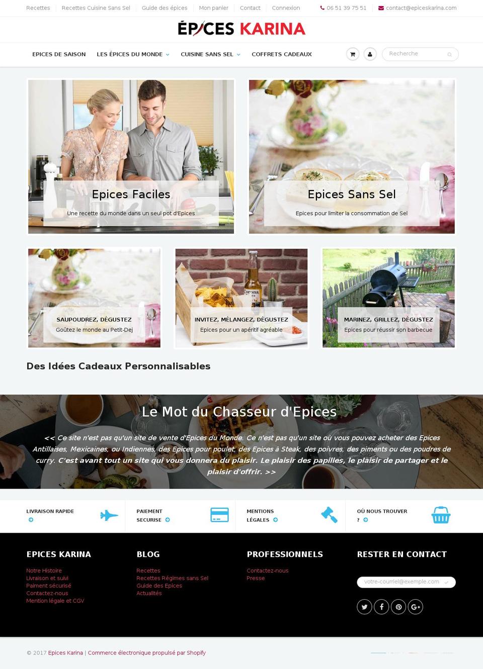 epiceskarina.com shopify website screenshot