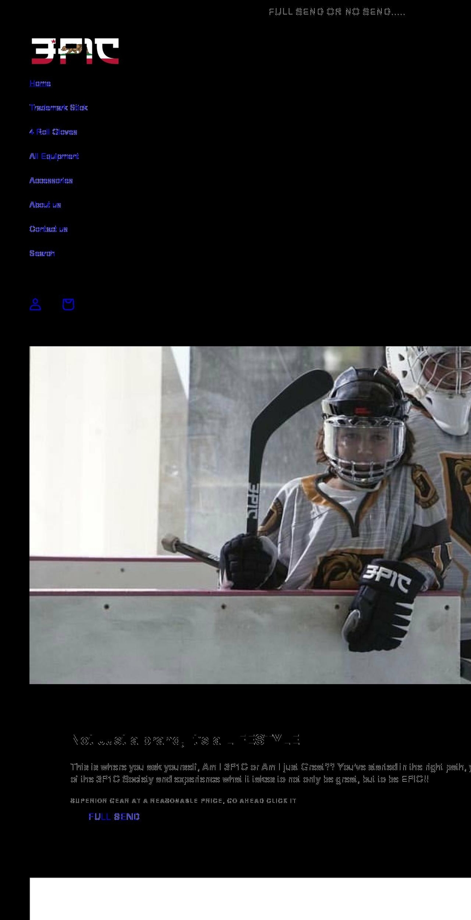 epichockey.com shopify website screenshot
