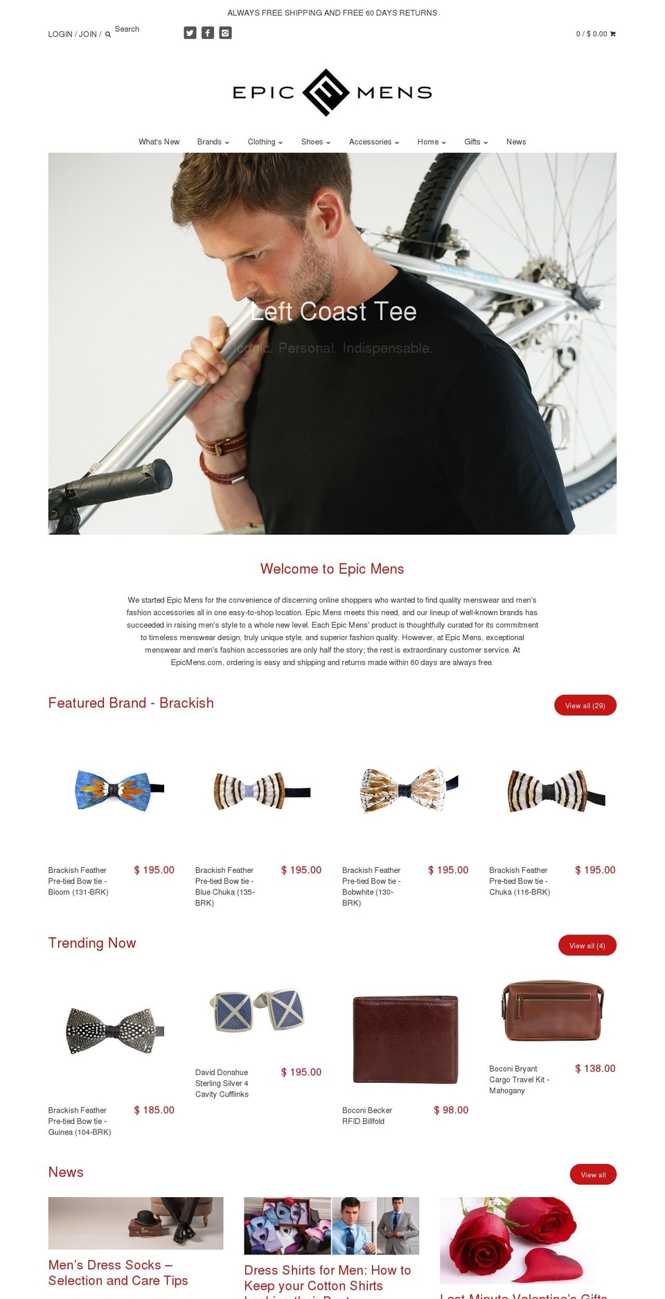 epicmens.com shopify website screenshot