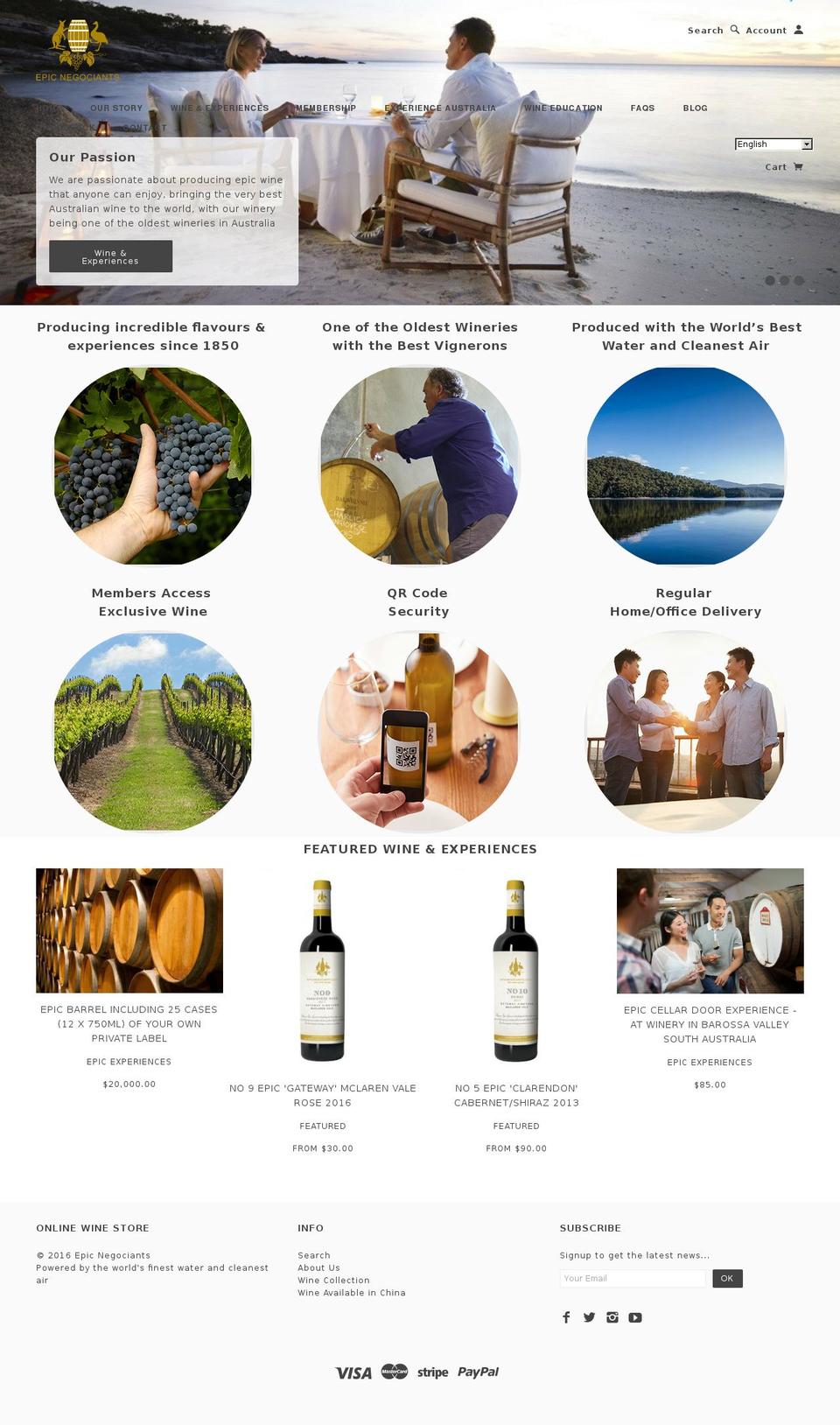 epicnegociants.com shopify website screenshot