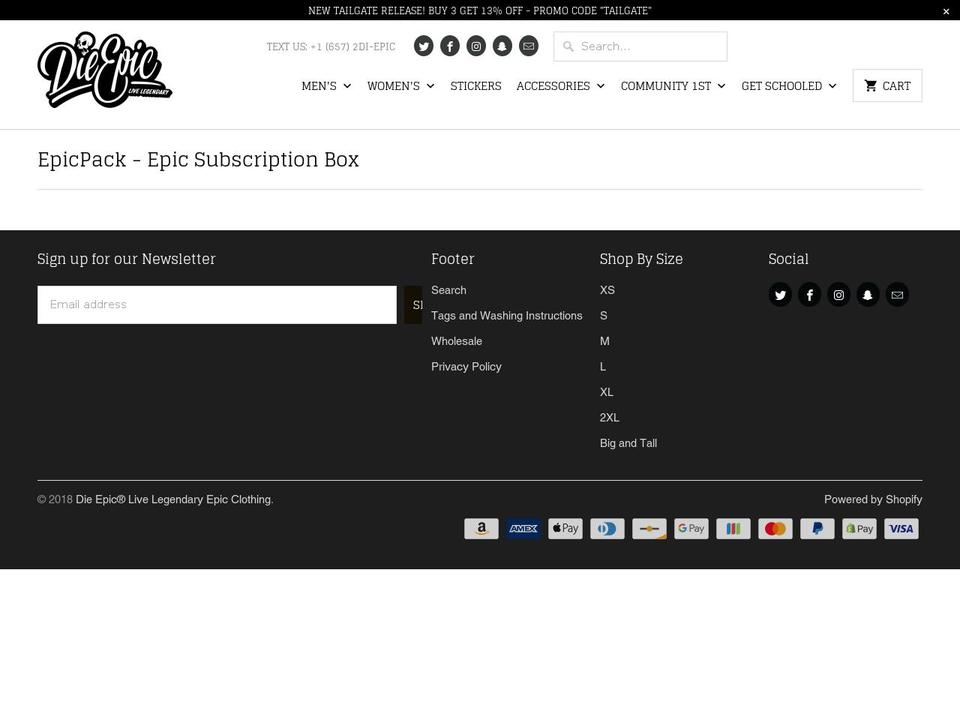 epicpack.com — Shopify storefront screenshot