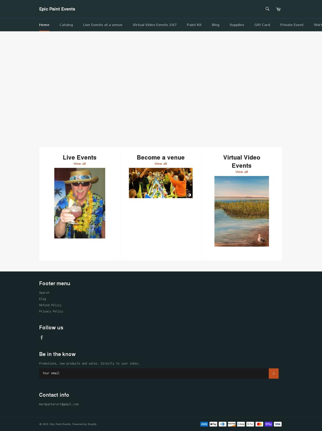epicpaintevent.com shopify website screenshot