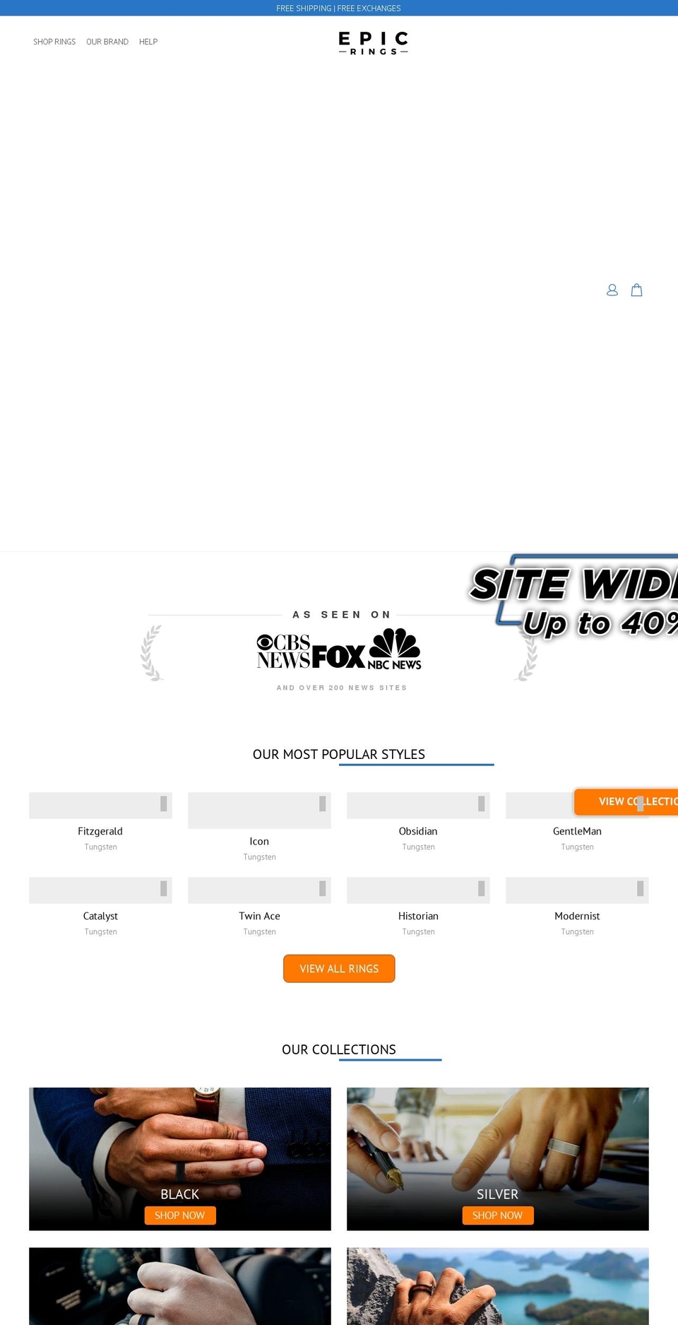 epicrings.com shopify website screenshot