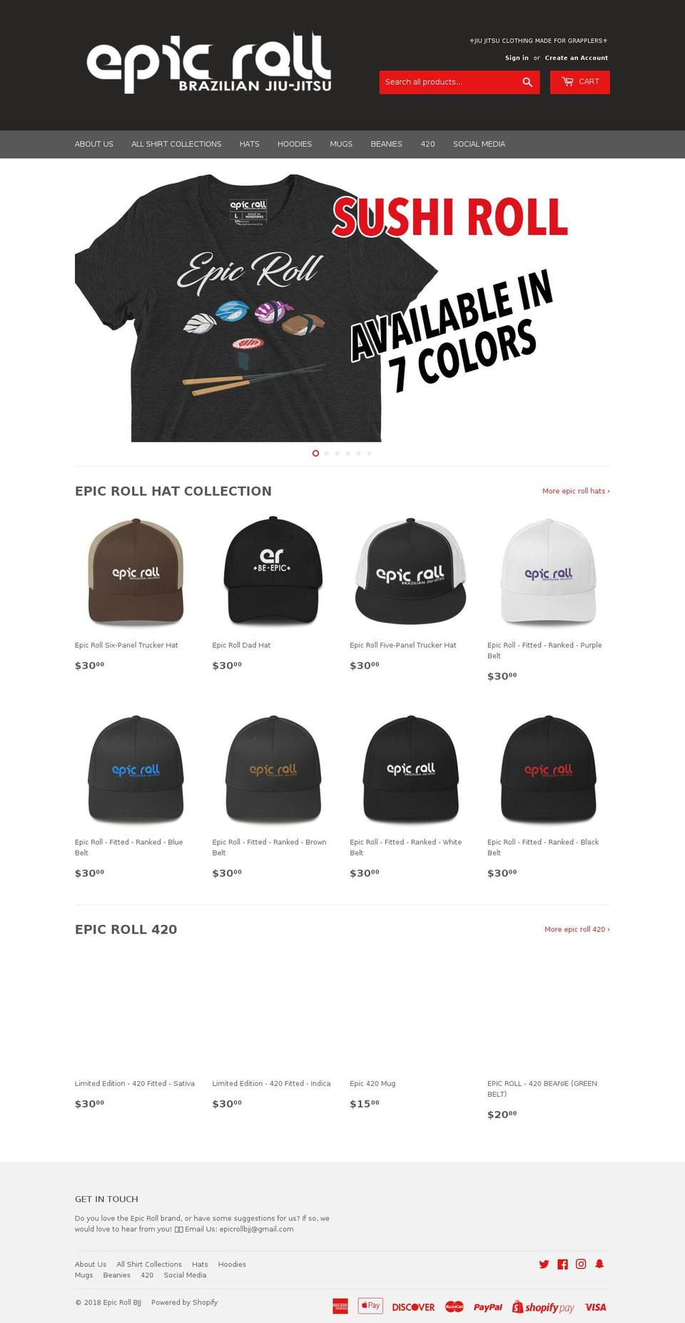 epicrollbjj.com shopify website screenshot