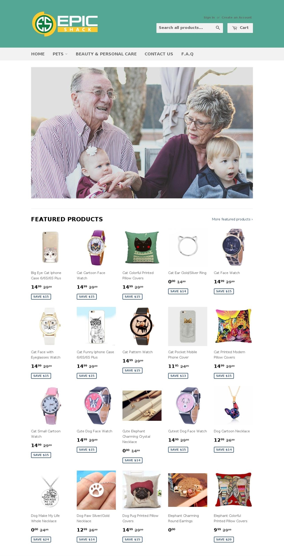 epicshack.com shopify website screenshot