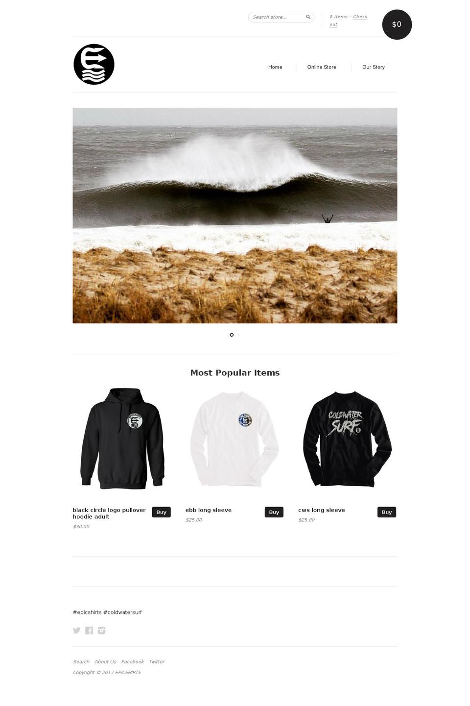 epicshirts.com shopify website screenshot