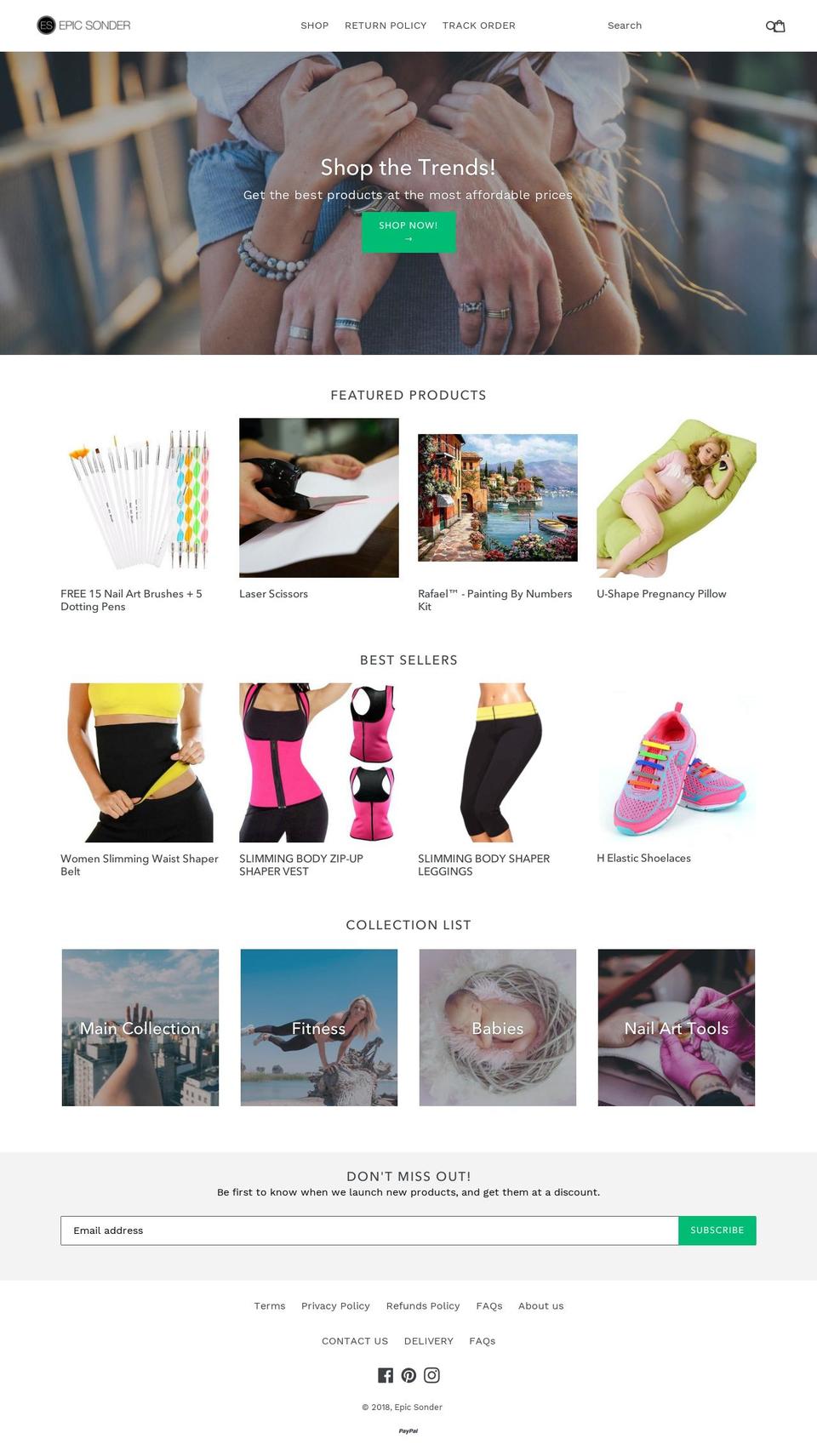 epicsonder.com — Shopify storefront screenshot