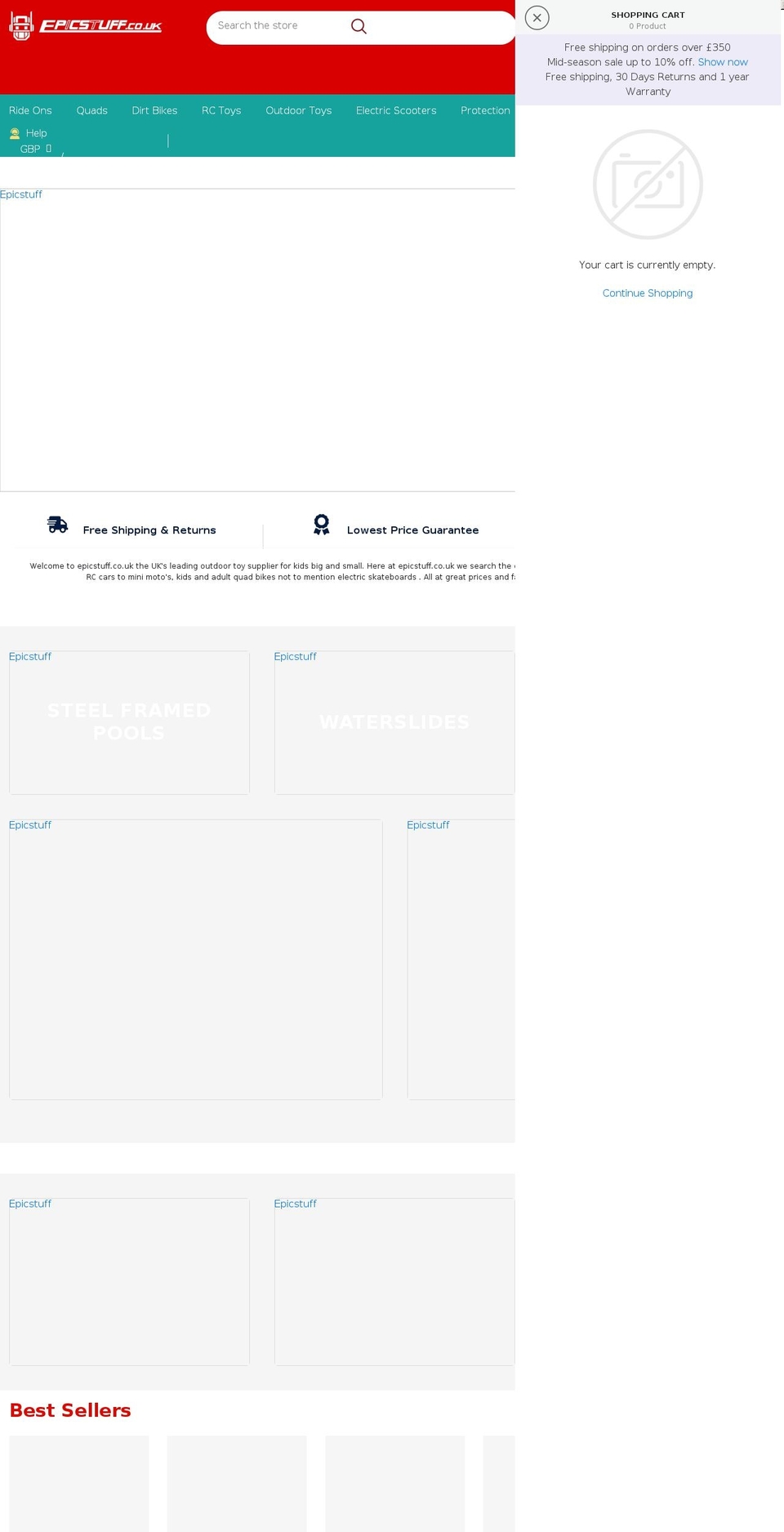 epicstuff.co.uk shopify website screenshot