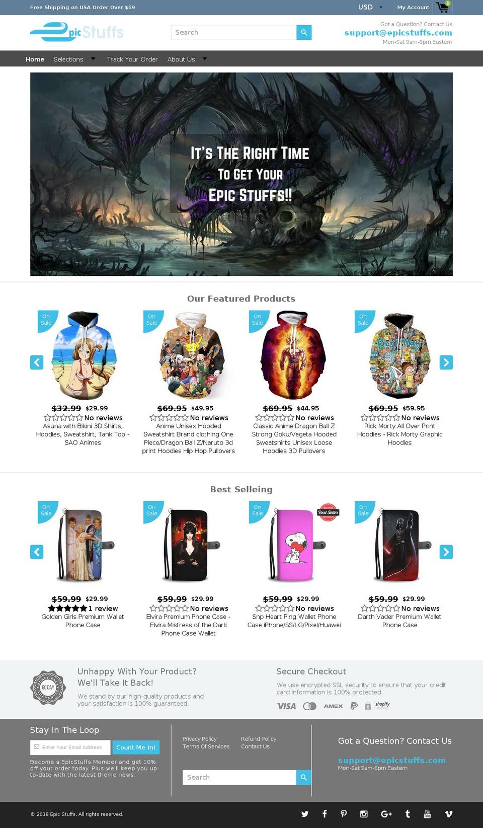 epicstuffs.com — Shopify storefront screenshot