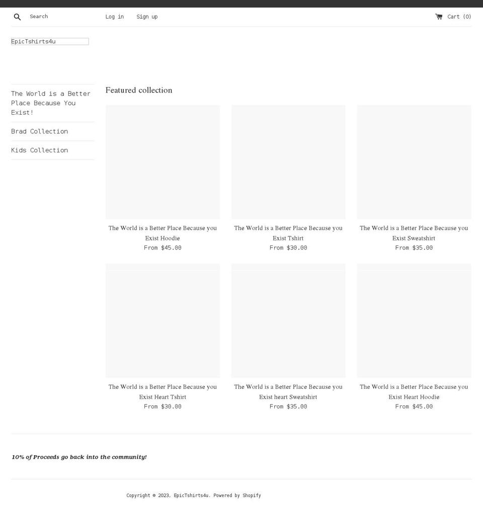 epictshirts4u.com shopify website screenshot