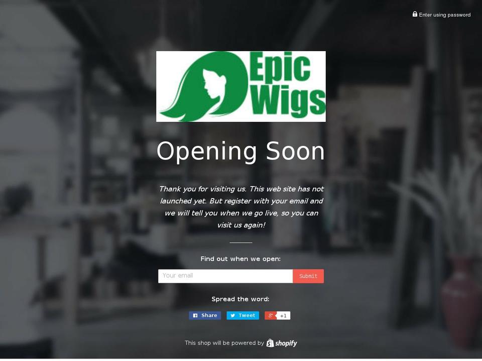 epicwigs.com — Shopify storefront screenshot