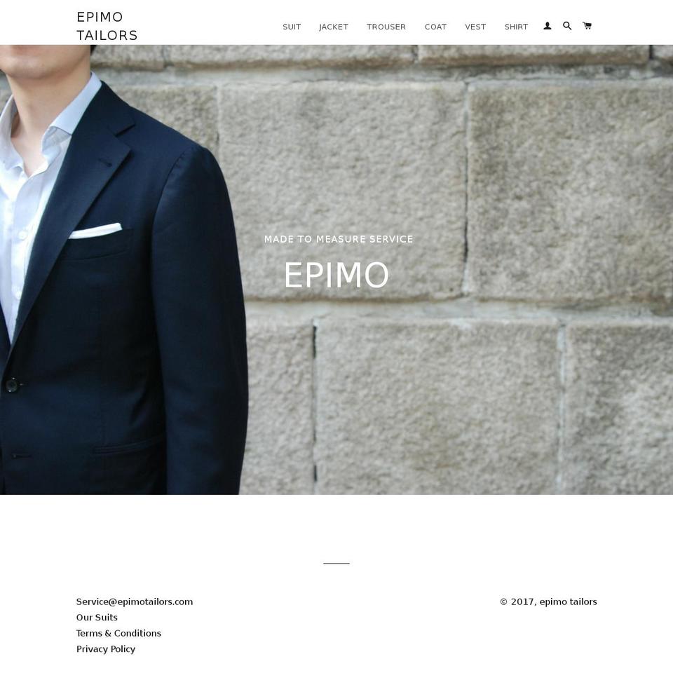 epimotailors.com shopify website screenshot