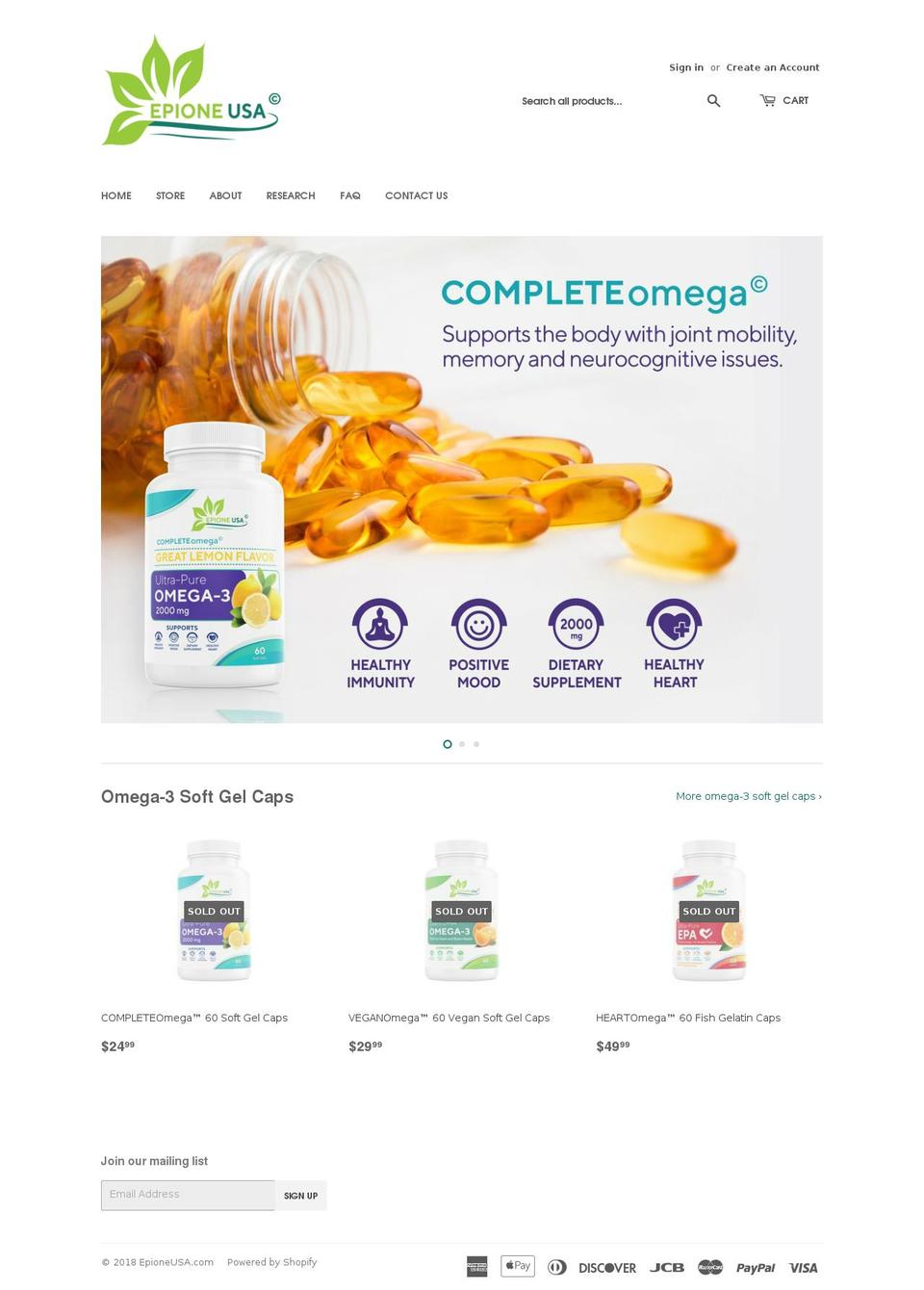 epioneusa.com — Shopify storefront screenshot