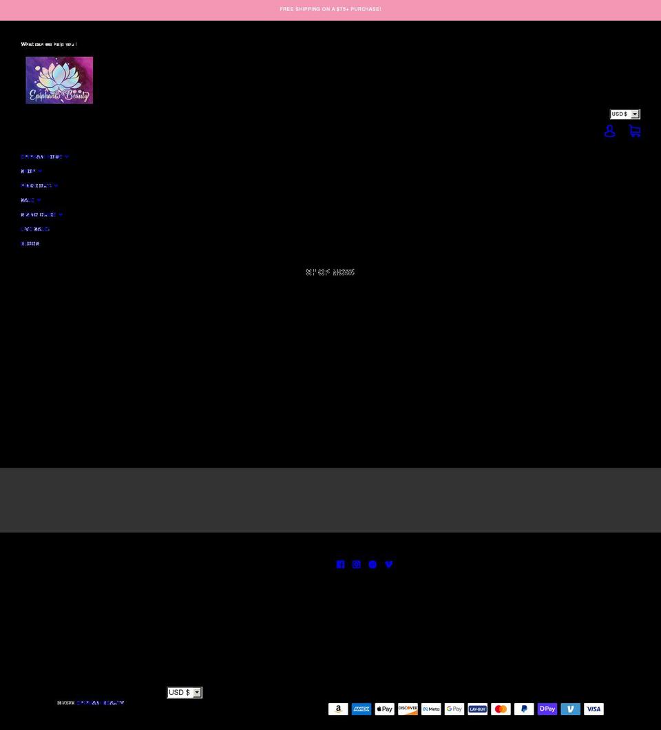 epiphanibeauty.com shopify website screenshot