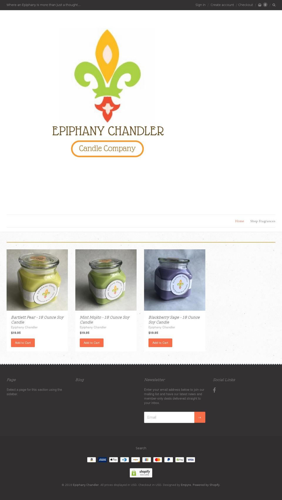 epiphanychandler.com — Shopify storefront screenshot