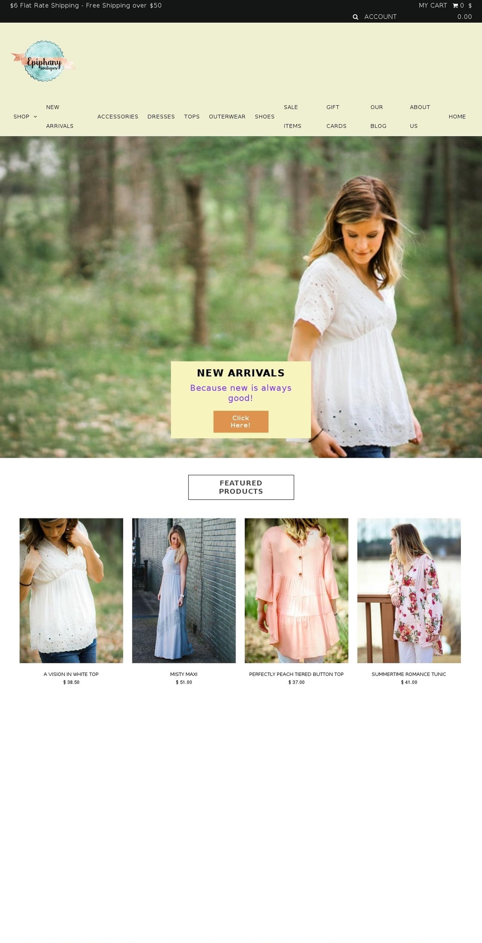 epiphanyclothes.com shopify website screenshot