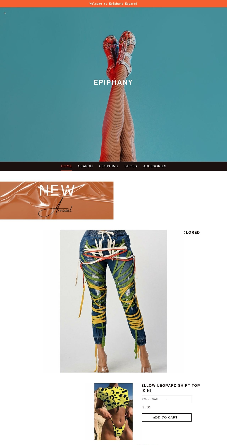 epiphanyepparel.com shopify website screenshot
