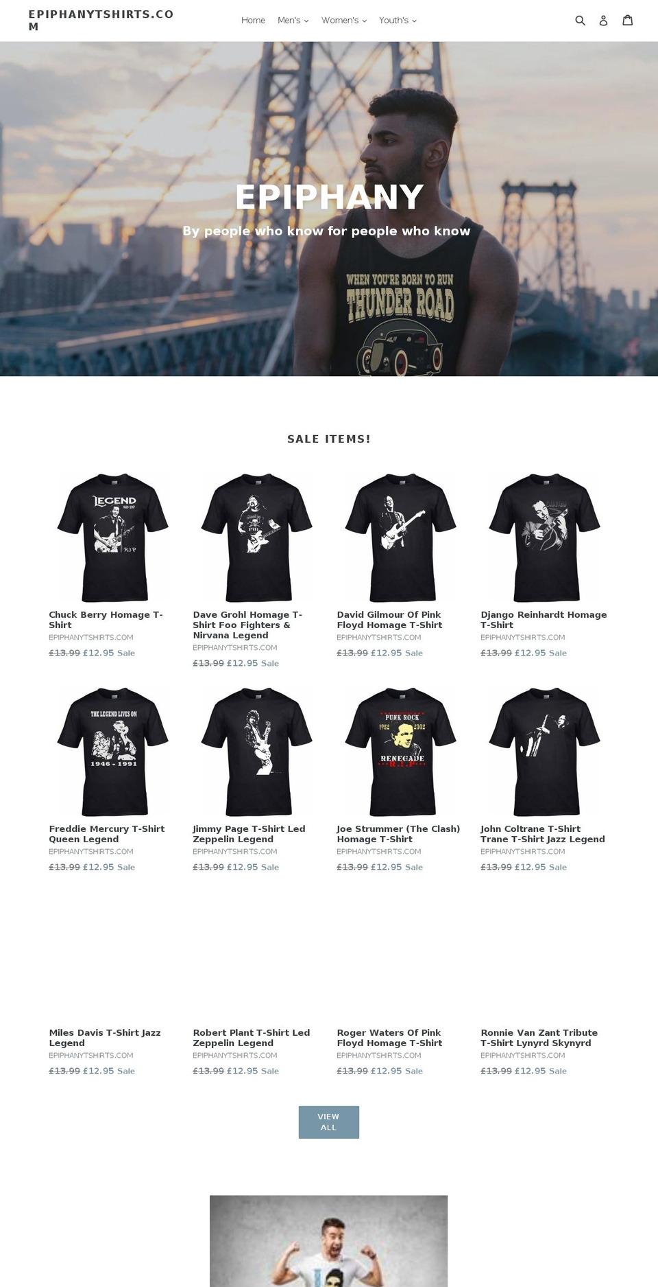 epiphanytshirts.com — Shopify storefront screenshot