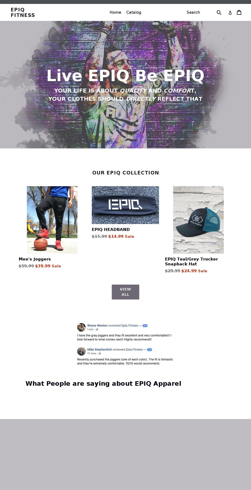 epiqfitness.com — Shopify storefront screenshot