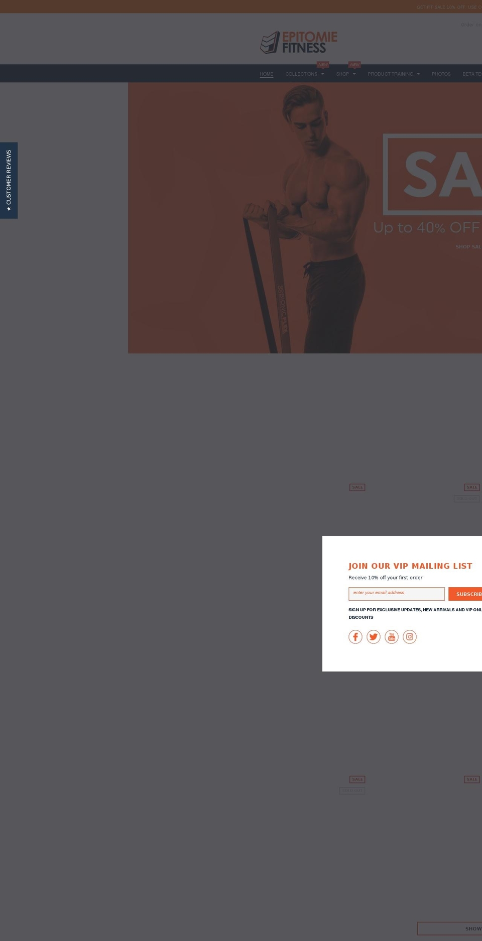 epitomiefitness.com shopify website screenshot