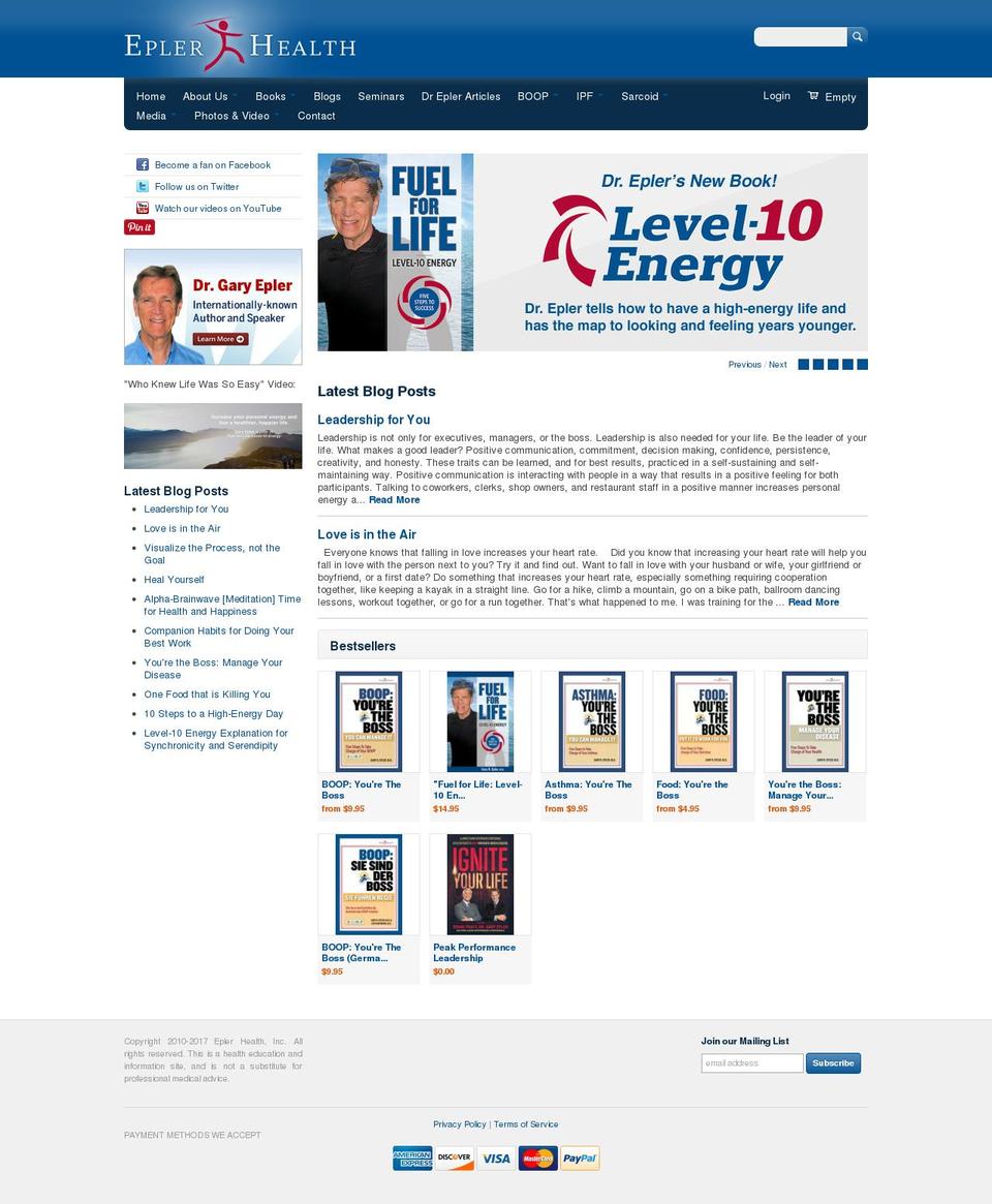 eplerhealth.com shopify website screenshot
