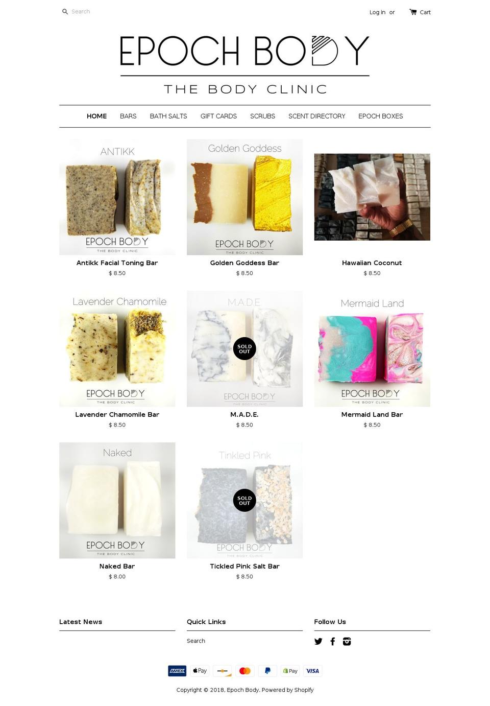 epochbody.com shopify website screenshot