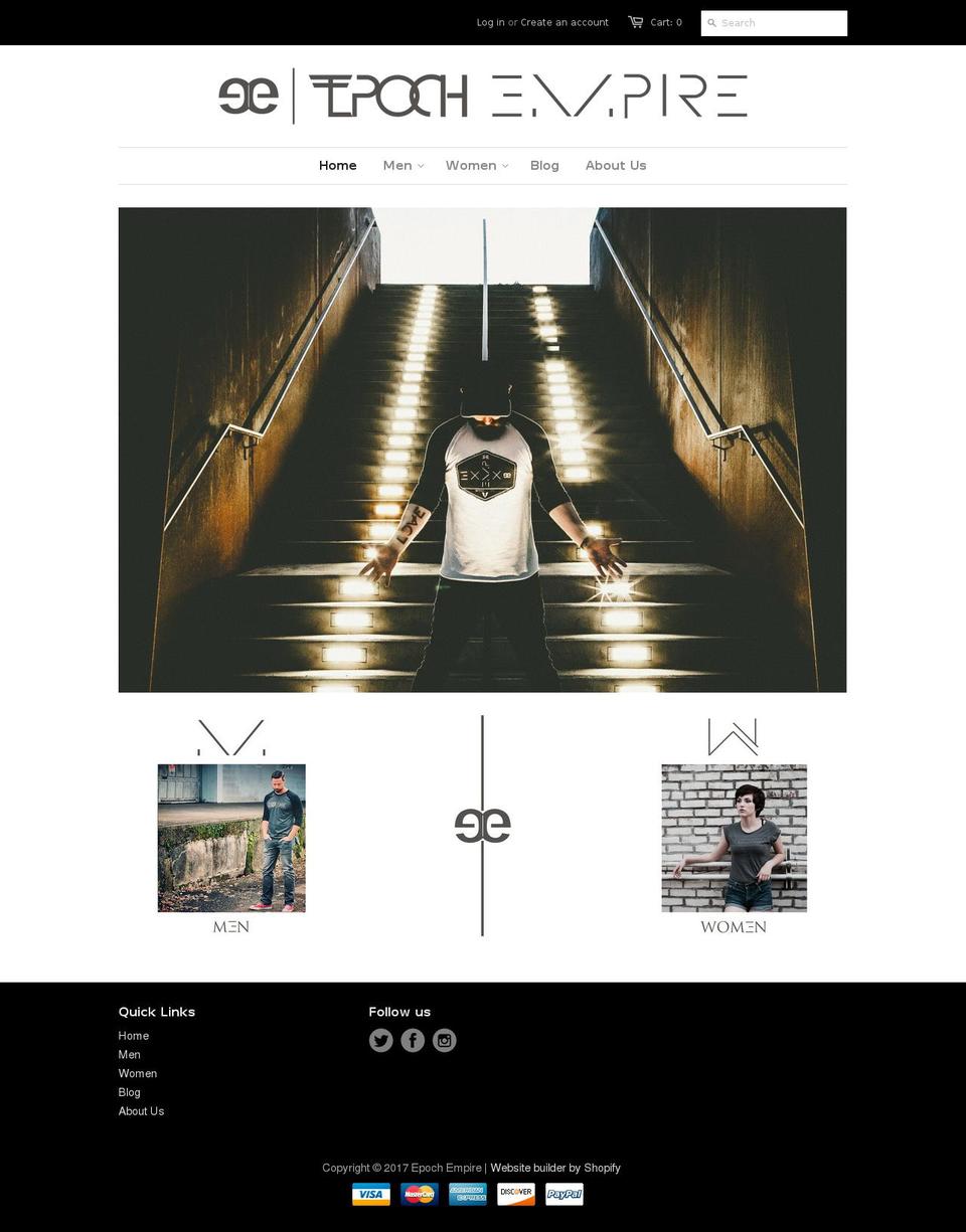 epochempire.com shopify website screenshot