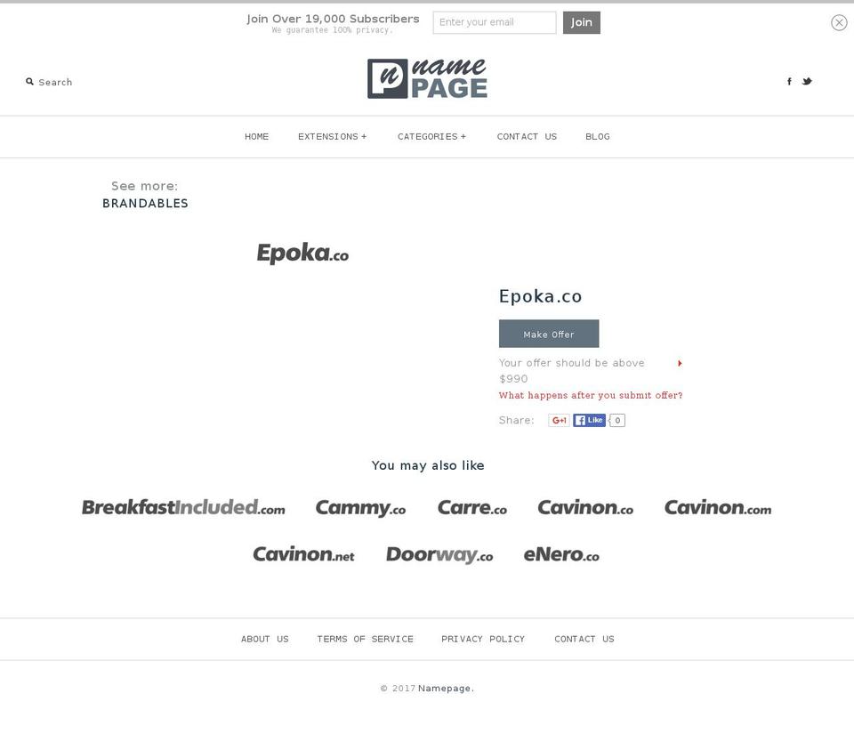 epoka.co shopify website screenshot