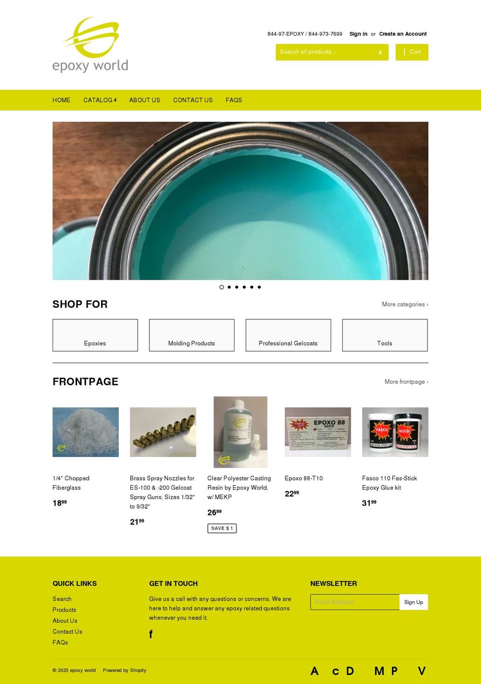epoxy-world.myshopify.com shopify website screenshot