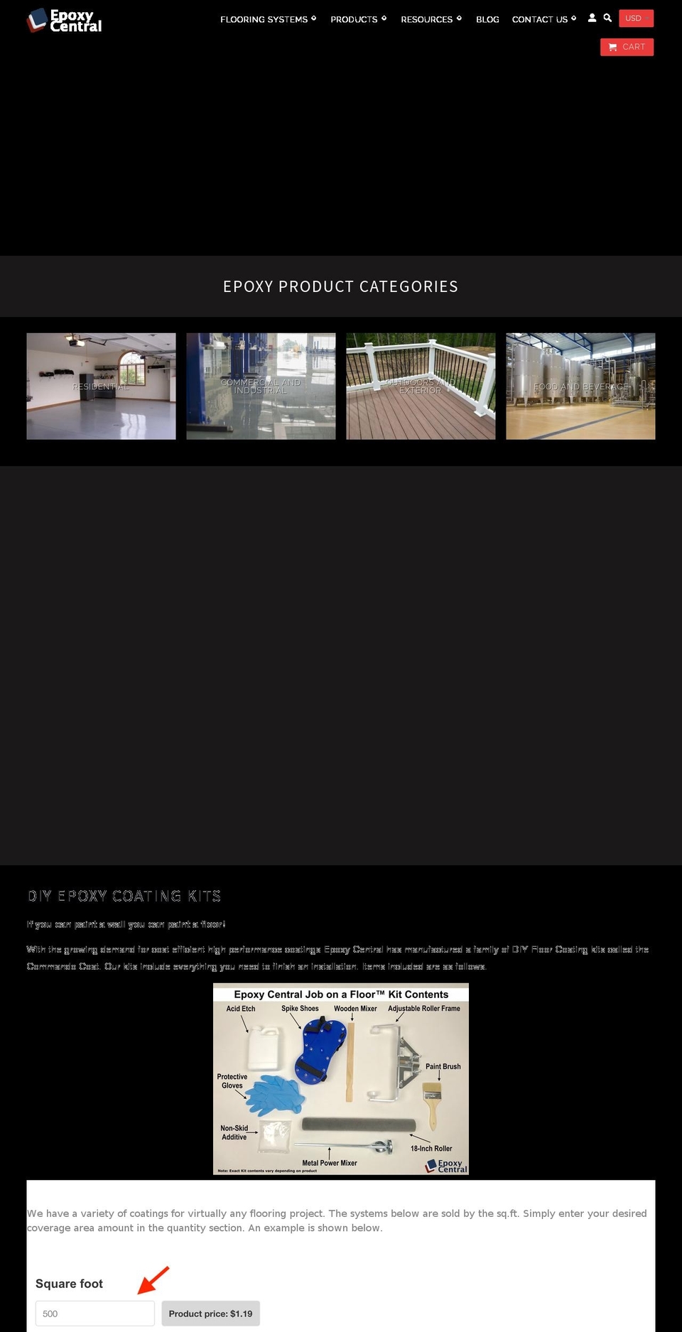epoxycentral.com — Shopify storefront screenshot