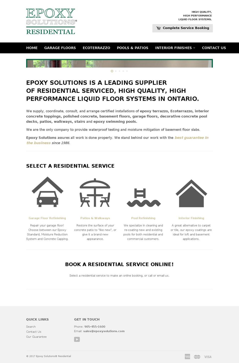 epoxygaragefloors.com shopify website screenshot