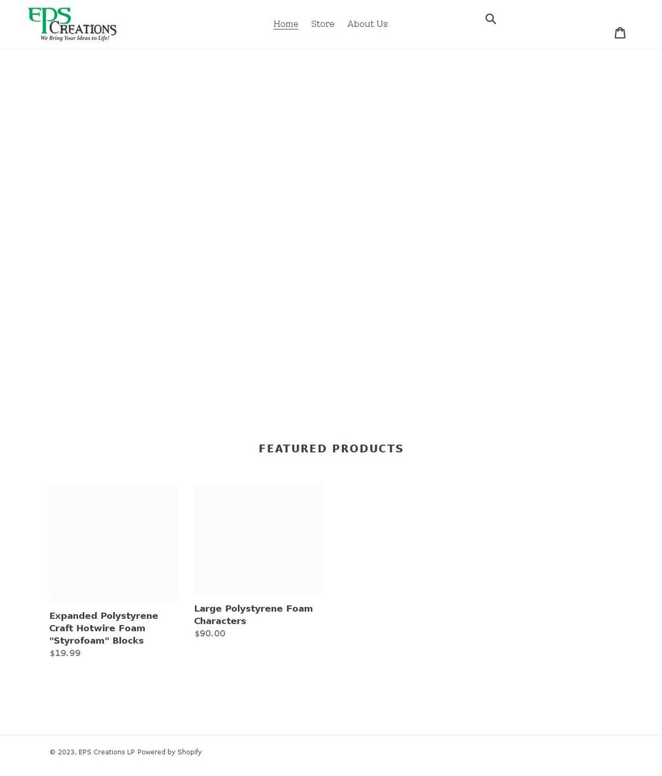 epscreations.com shopify website screenshot