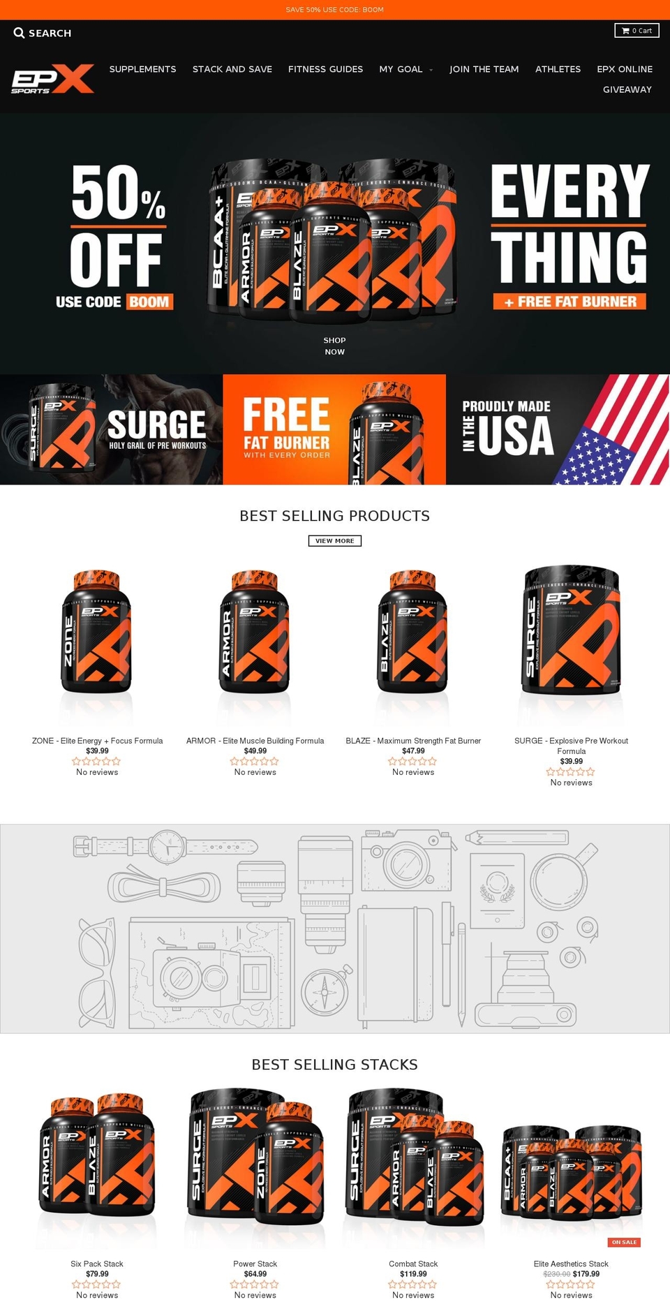 epxsports.com — Shopify storefront screenshot
