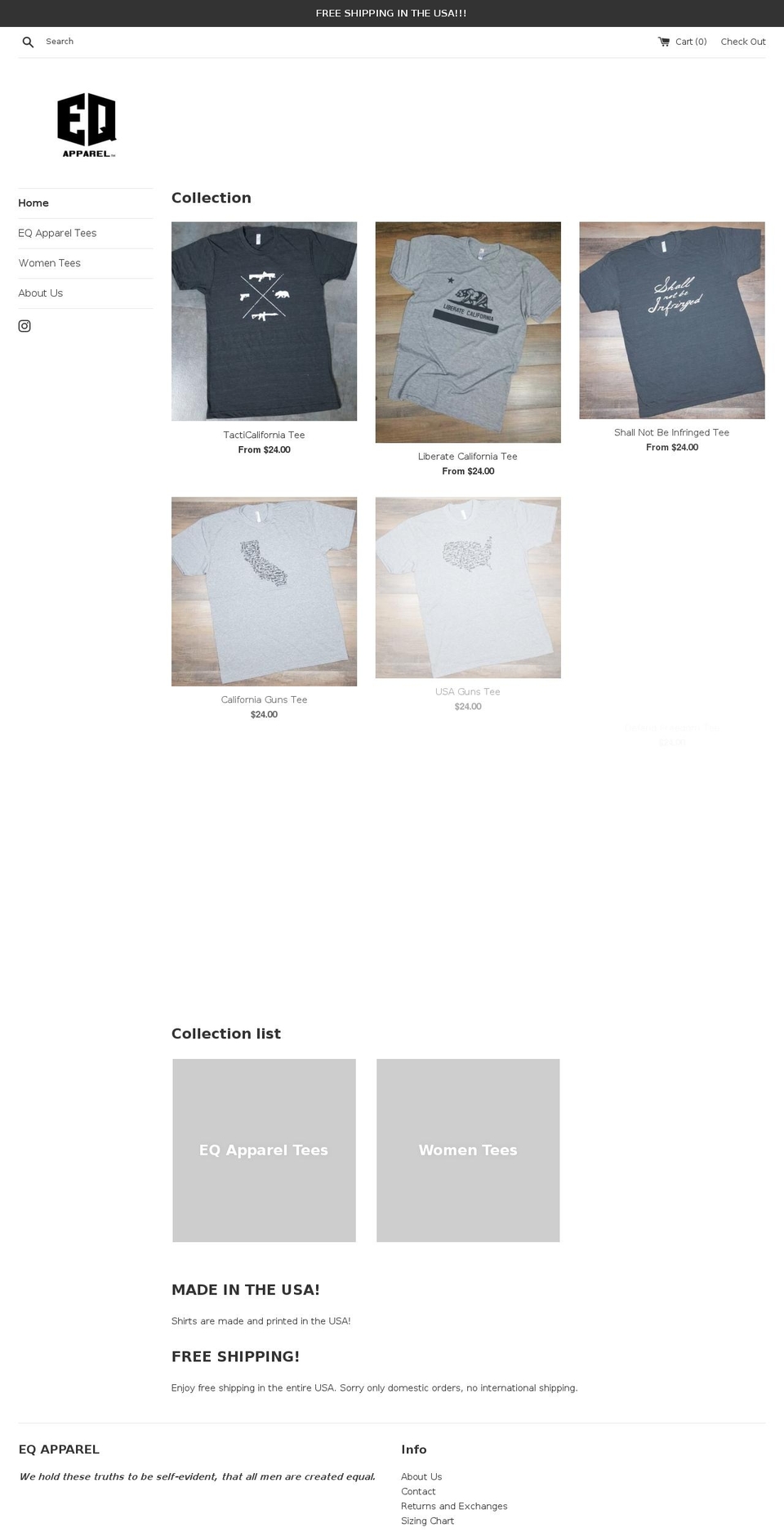 eqapparel.com — Shopify storefront screenshot