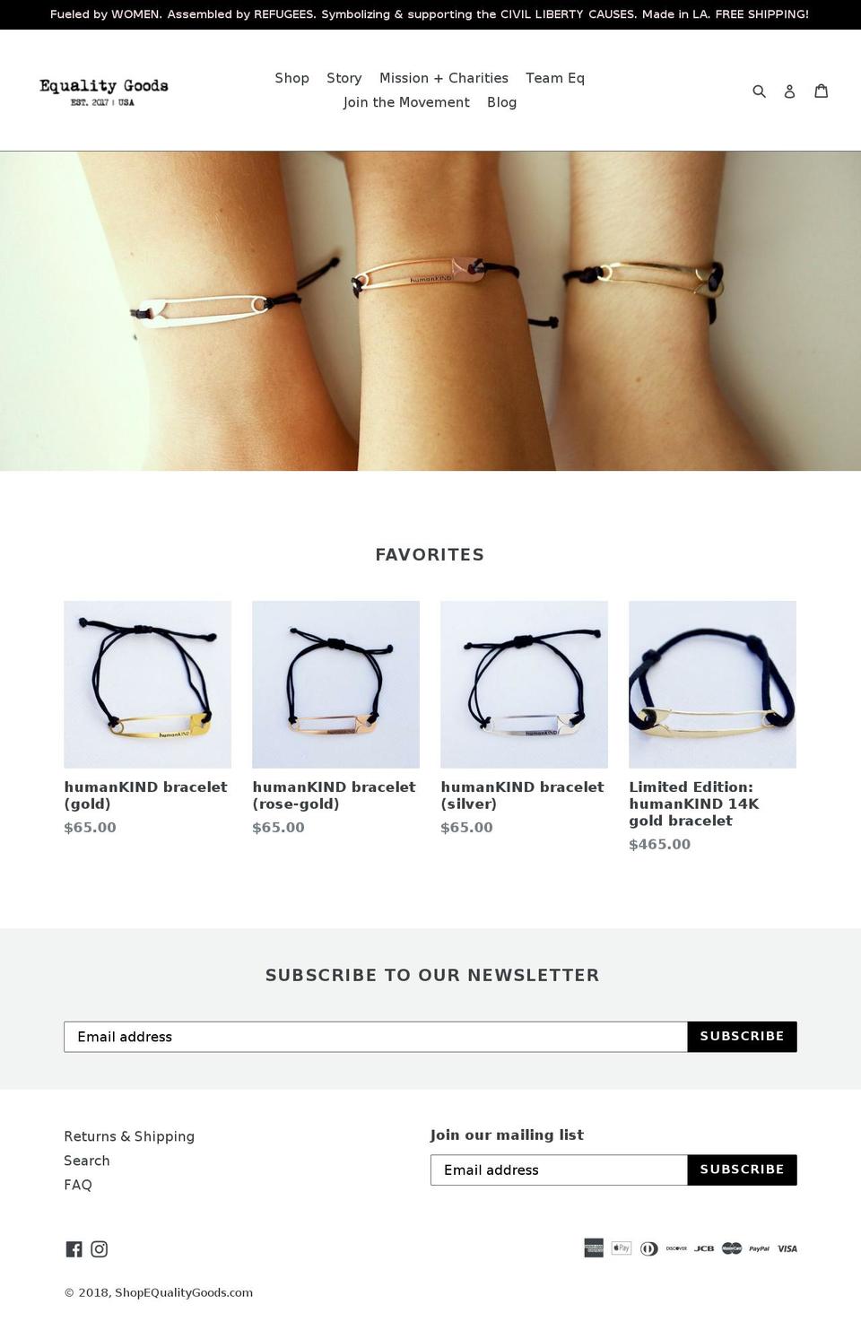 equalitygoods.org shopify website screenshot