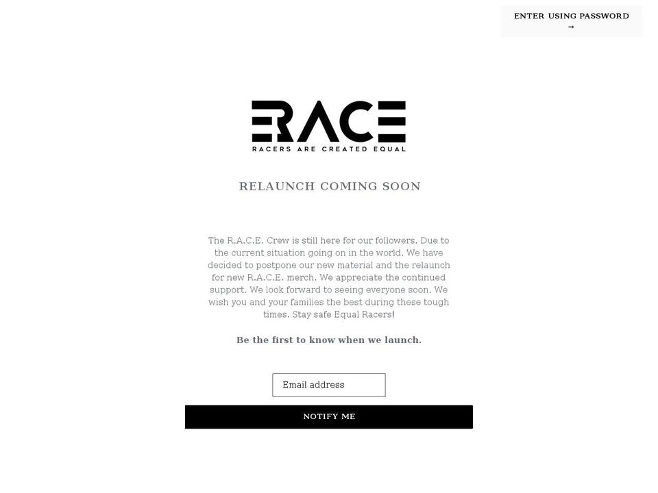 equalracer.com — Shopify storefront screenshot