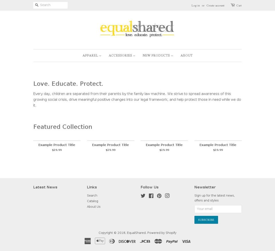 equalshared.com — Shopify storefront screenshot