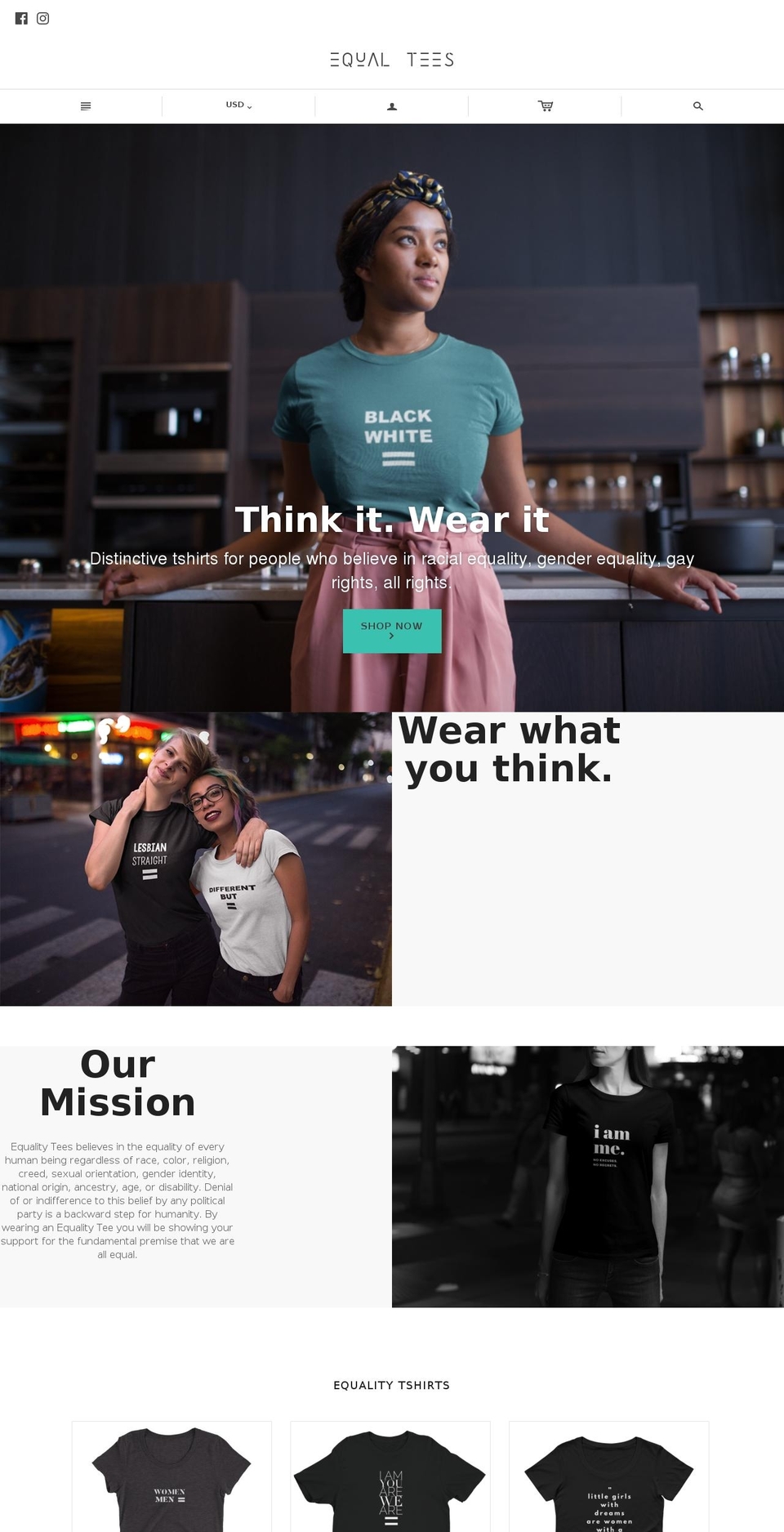 equaltees.com — Shopify storefront screenshot