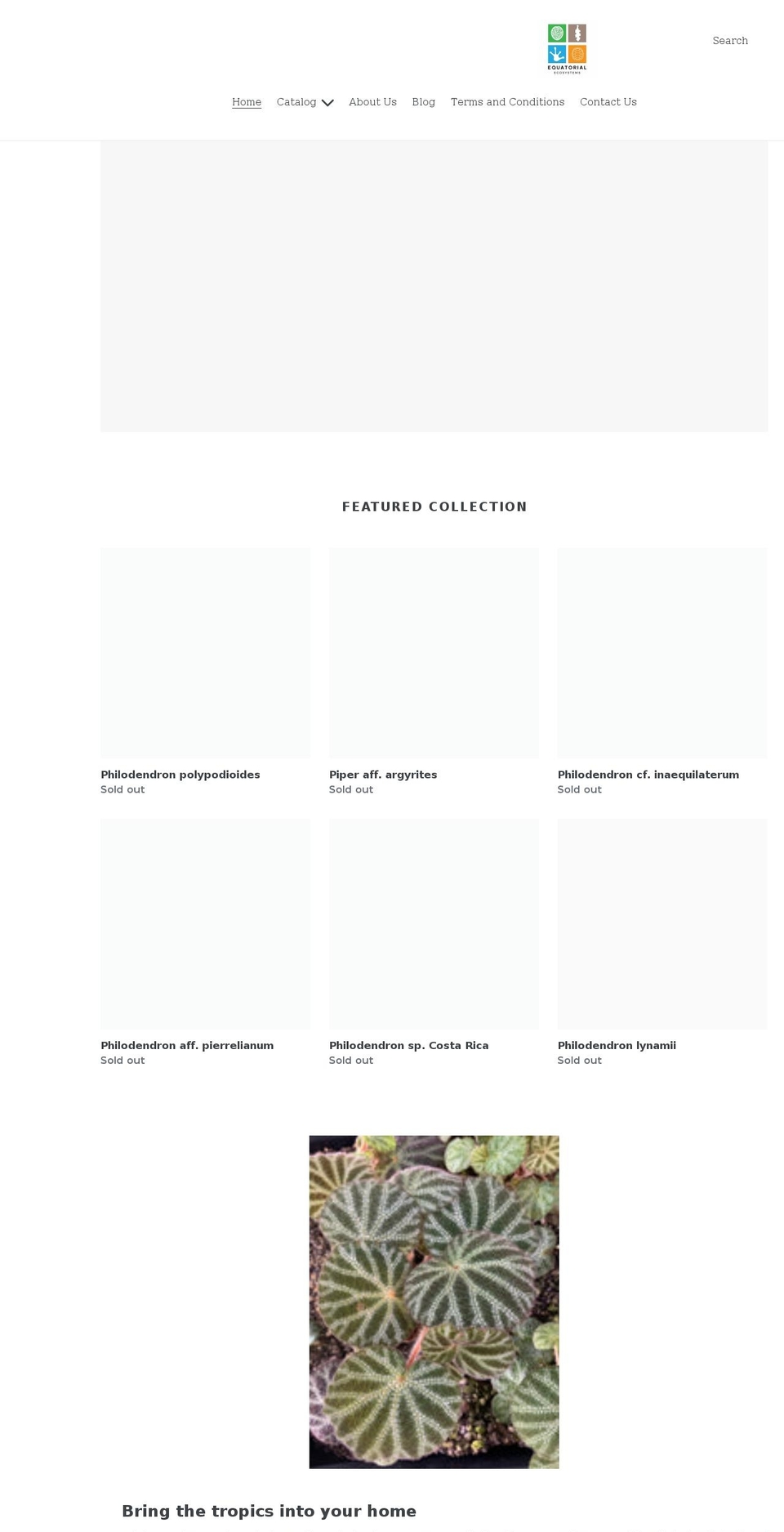 equatorial-ecosystems.com shopify website screenshot