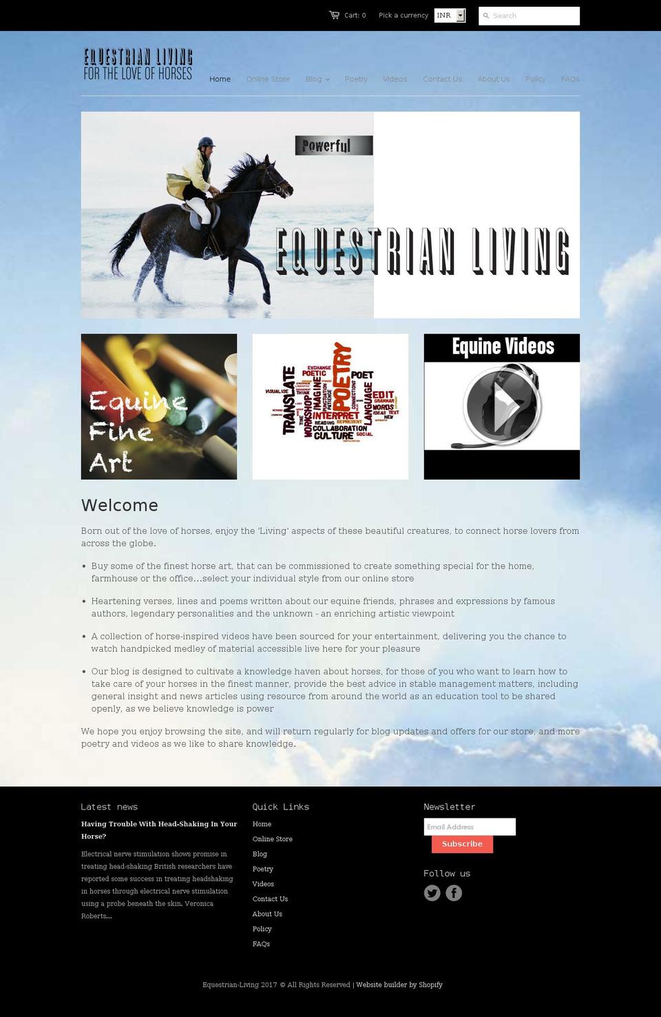 equestrian-living.com shopify website screenshot