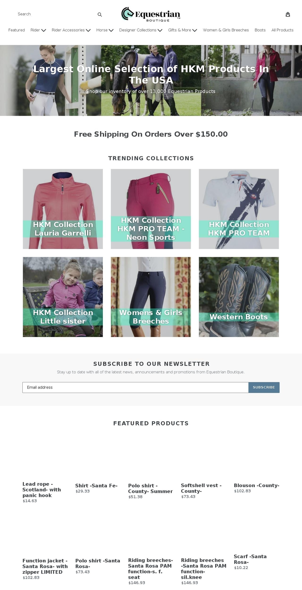 equestrianboutique.com shopify website screenshot
