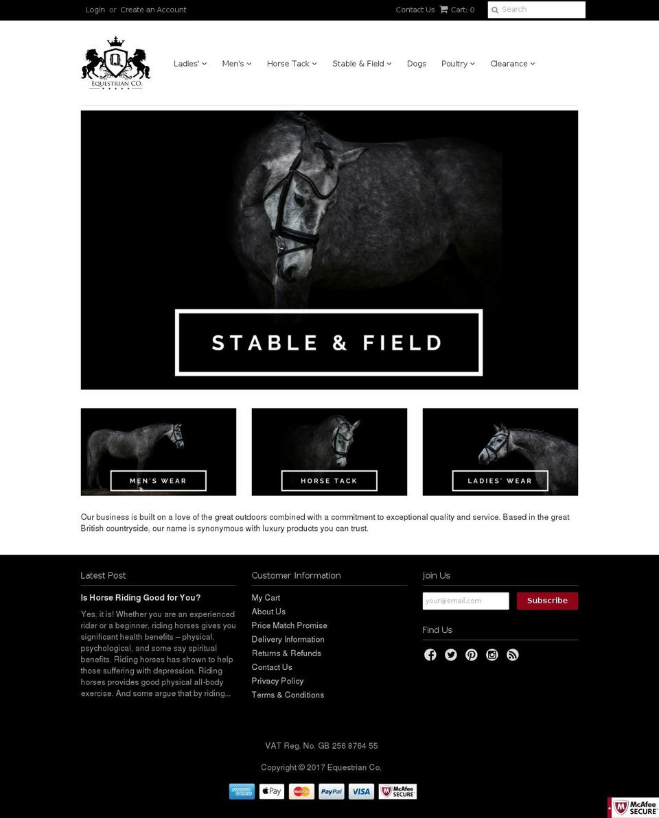 Equestrian Co . Shopify theme site example equestrianco.com