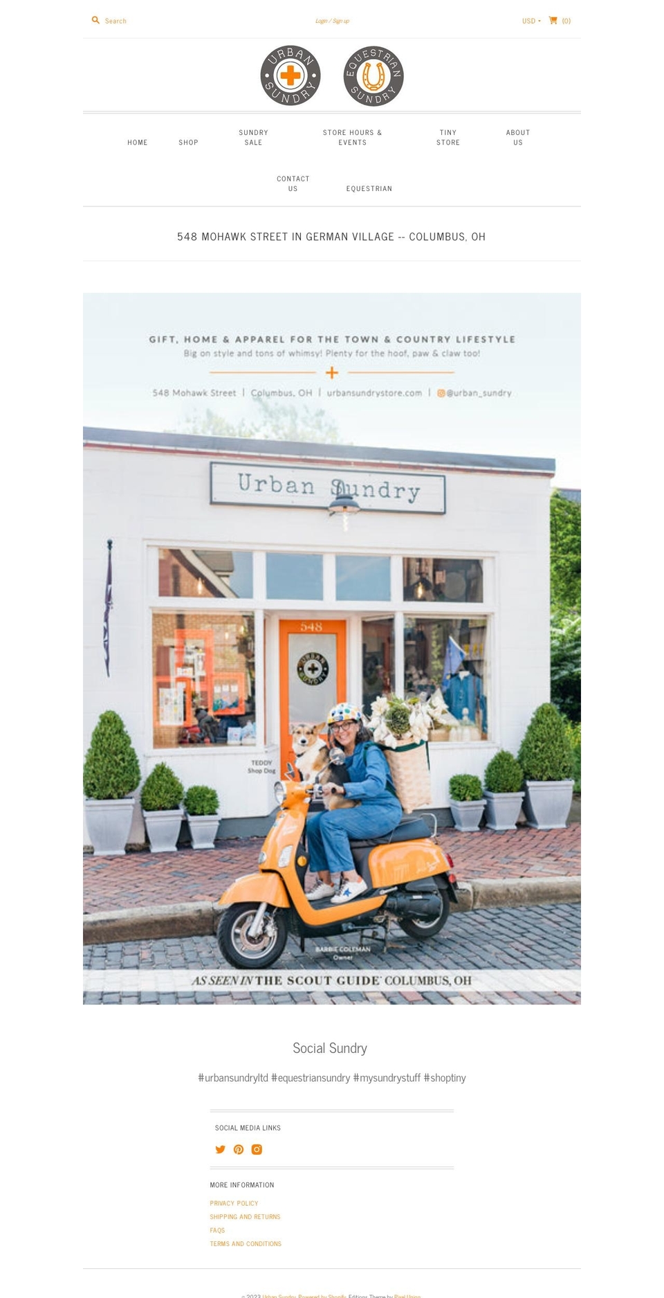 equestriansundrystore.com — Shopify storefront screenshot