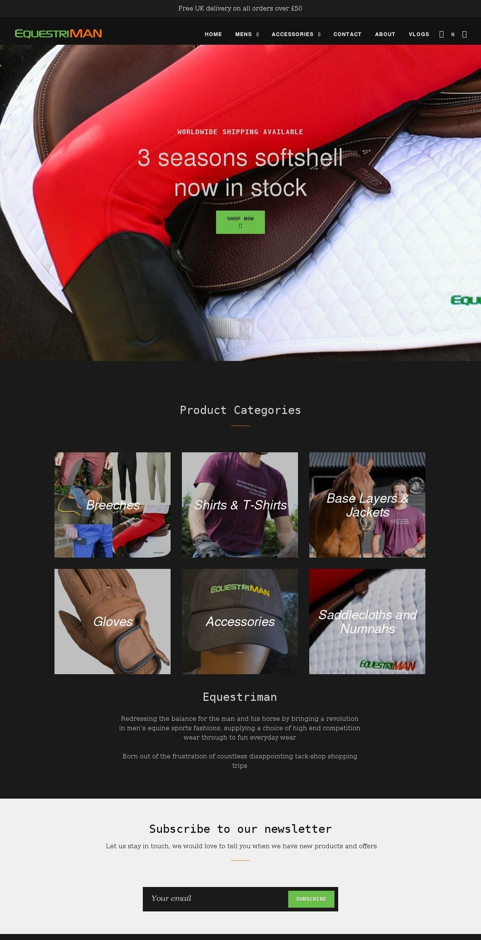 equestriman.co.uk shopify website screenshot